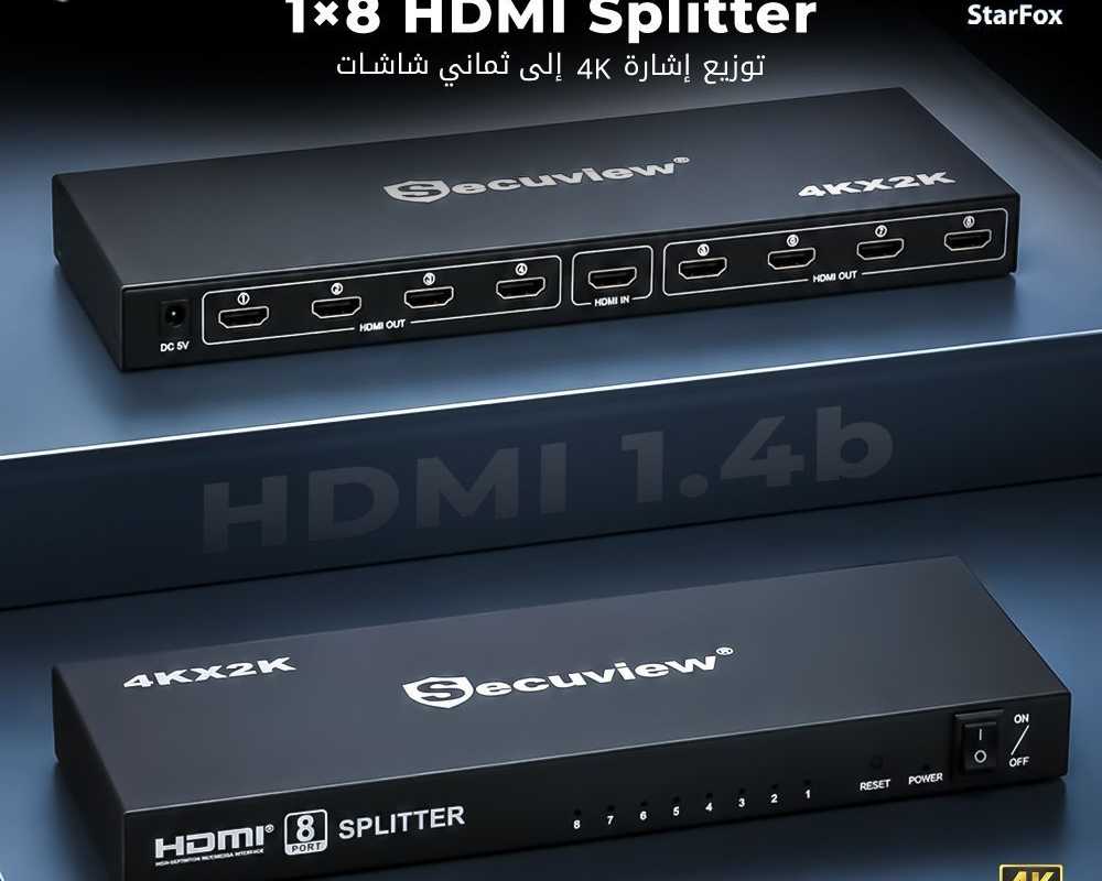 secuview-1x8-hdmi-splitter-distribute-4k-signal-to-eight-displays