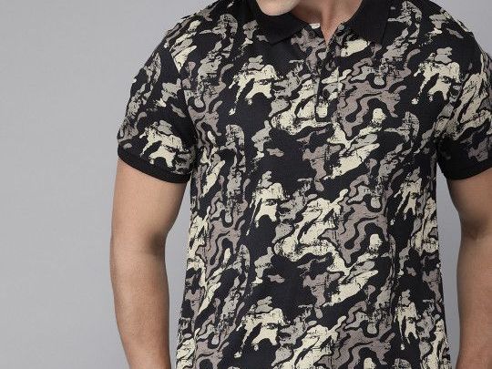 roadster-men-navy-blue-printed-polo-collar-t-shirt