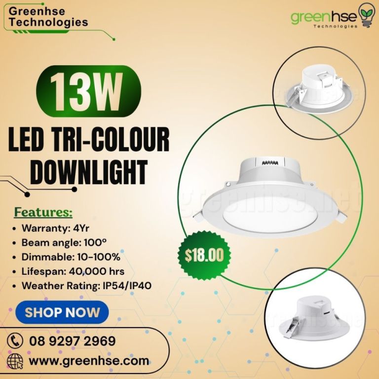 13w-led-tri-colour-downlight-dimmable-greenhse-perth-big-0