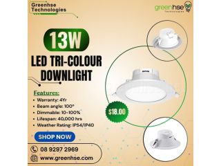 13w-led-tri-colour-downlight-dimmable-greenhse-perth-small-0