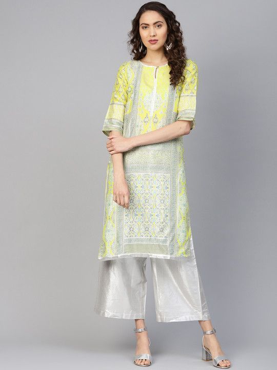 w-women-yellow-silver-printed-straight-kurta-big-0