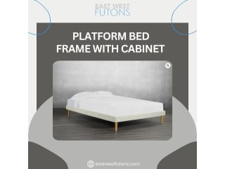Platform Bed Frame with Cabinet | East West Futons