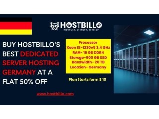 Buy Hostbillo's Best Dedicated Server Hosting Germany at a Flat 50% Off