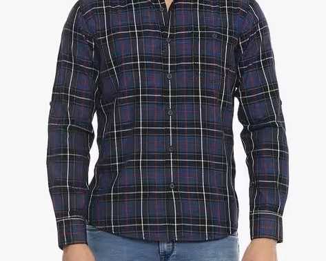 slim-fit-checked-shirt-with-buttoned-patch-pocket