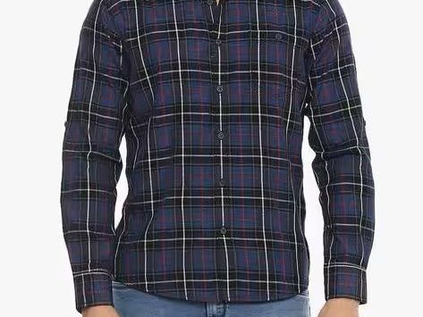 slim-fit-checked-shirt-with-buttoned-patch-pocket