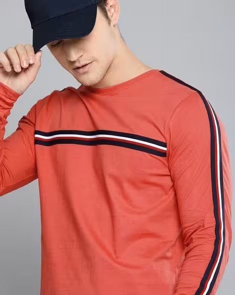 crew-neck-t-shirt-with-placement-stripes-big-0