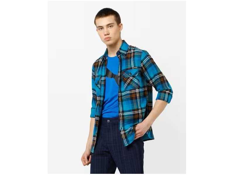 checked-slim-fit-shirt-with-flap-pockets-small-0