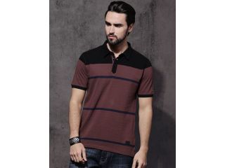 roadster-men-brown-black-striped-polo-collar-t-shirt-small-0