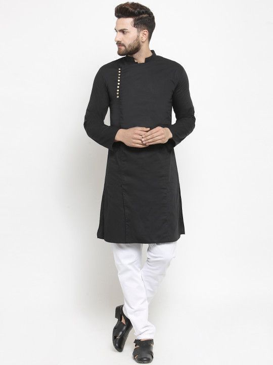 purple-state-men-black-solid-straight-kurta-big-0