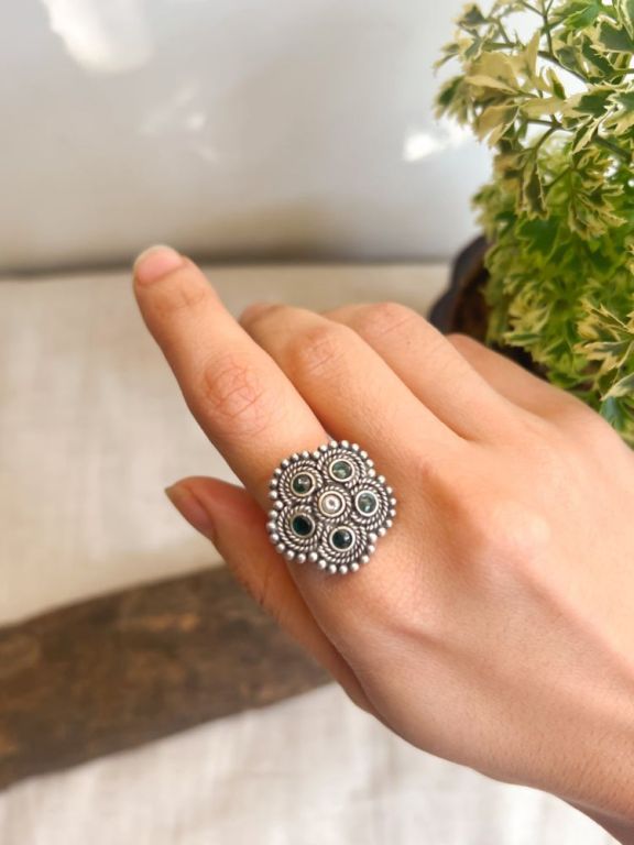 buy-avanya-oxidised-silver-adjustable-silver-rings-by-asmah-big-0