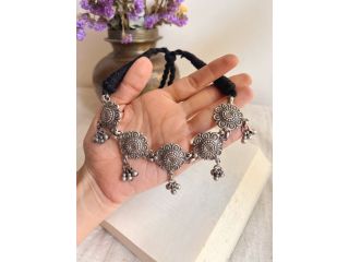 oxidised-pure-925-silver-choker-set-with-ghungroo-asmah-small-0
