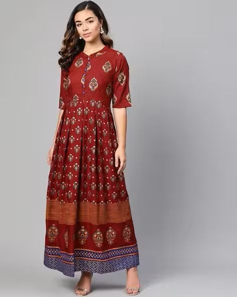maxi-length-floral-print-gown-dress-big-0