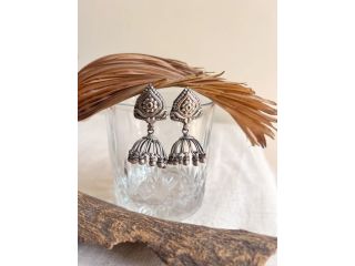 buy-jheena-silver-jhumka-with-ghungroos-by-asmah-small-0