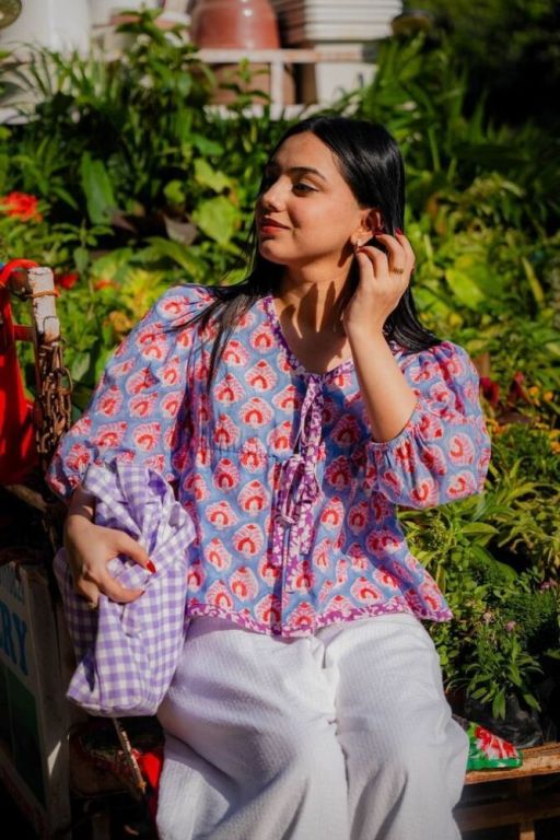 buy-blue-tie-up-cotton-printed-top-for-women-by-odhanon-big-0