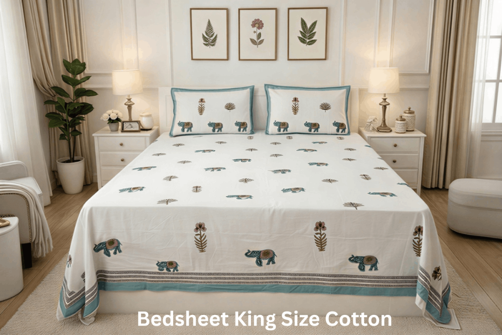 king-size-cotton-bedsheets-with-pillow-covers-big-0