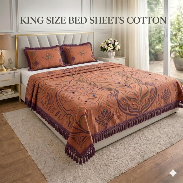 king-size-cotton-bed-sheets-with-pillow-covers-big-0
