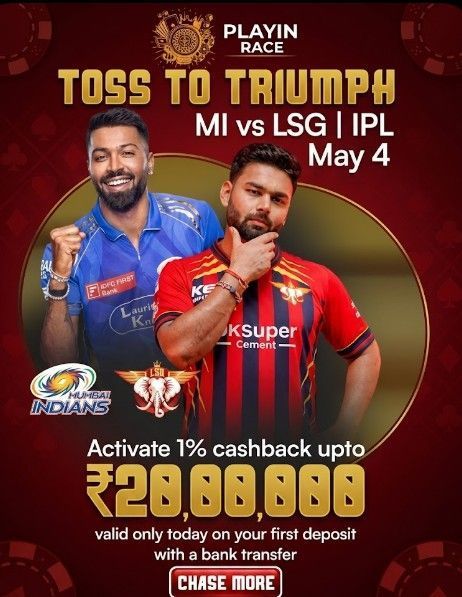 playinrace-mi-vs-lsg-ipl-offer-staggering-rs20-lakhs-boost-big-0