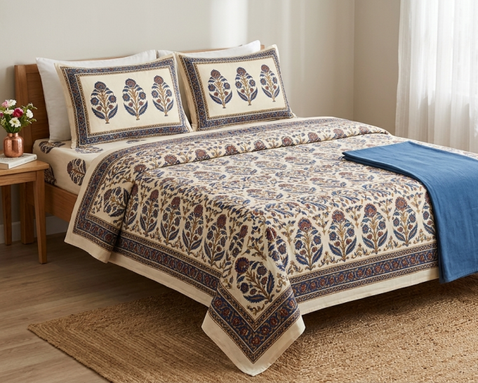 100-cotton-double-bed-sheets-online-india-theindiglobal