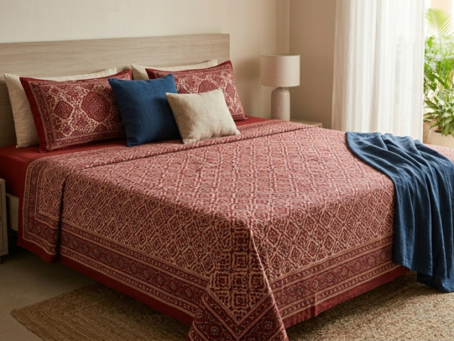red-cotton-bedsheets-online-india-elegant-bedroom-bedding