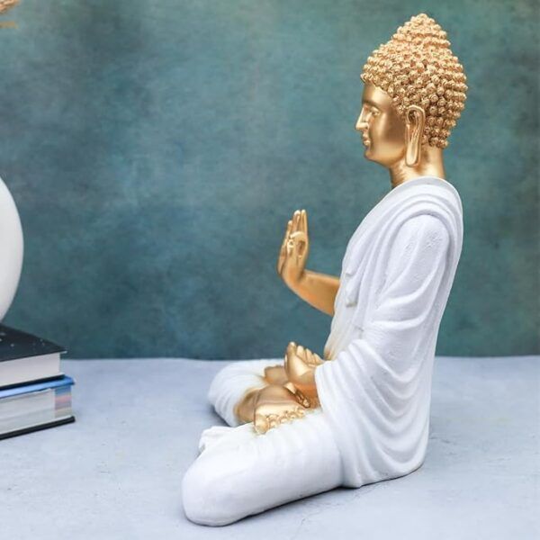 buy-14-inch-white-golden-buddha-idol-online-unipeg-decor-big-0