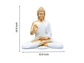 buy-14-inch-white-golden-buddha-idol-online-unipeg-decor-small-2