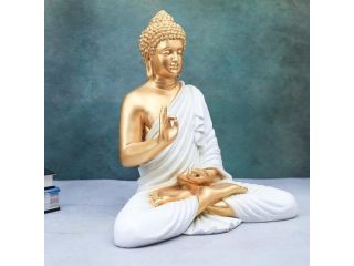 buy-14-inch-white-golden-buddha-idol-online-unipeg-decor-small-1