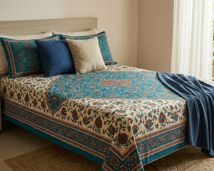 cotton-bedsheet-single-bed-with-pillow-cover-245-gsm