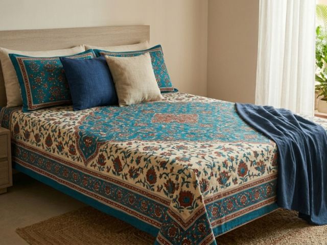 cotton-bedsheet-single-bed-with-pillow-cover-245-gsm