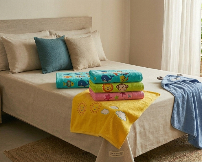 childrens-bath-towels-pure-cotton-soft-absorbent-skin-safe