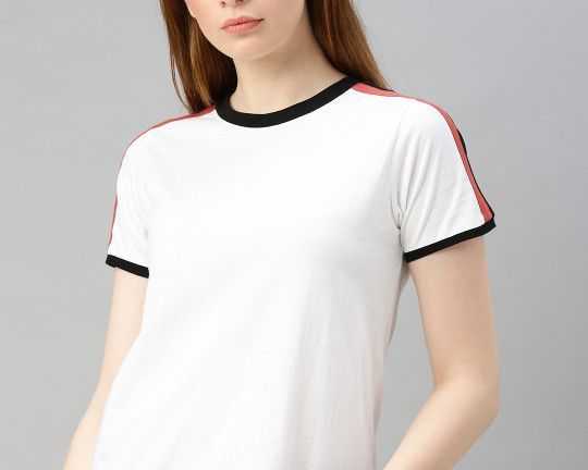 roadster-women-white-solid-round-neck-t-shirt