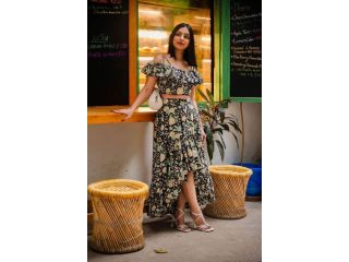 buy-black-cotton-floral-ruffle-co-ord-sets-online-by-odhanon-small-0