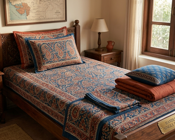 bedsheet-single-bed-with-pillow-cover-245-gsm-pure-cotton