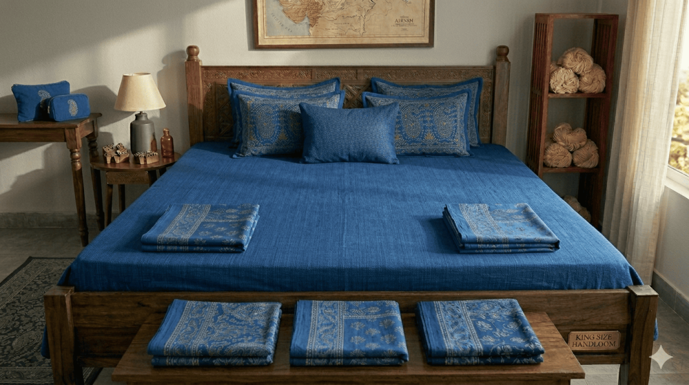 blue-bedsheets-online-soft-cotton-blue-bedding-theindiglobal-big-0