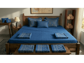 blue-bedsheets-online-soft-cotton-blue-bedding-theindiglobal-small-0