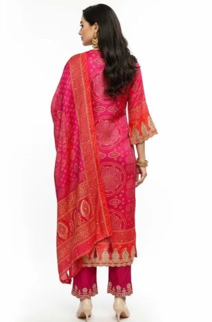 shop-now-pink-red-bandhej-suit-set-with-dupatta-big-1