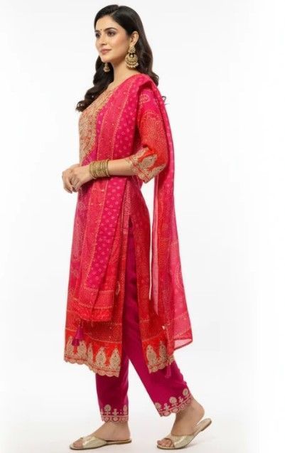 shop-now-pink-red-bandhej-suit-set-with-dupatta-big-2
