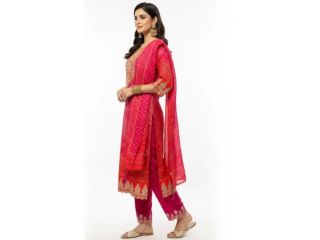 shop-now-pink-red-bandhej-suit-set-with-dupatta-small-2