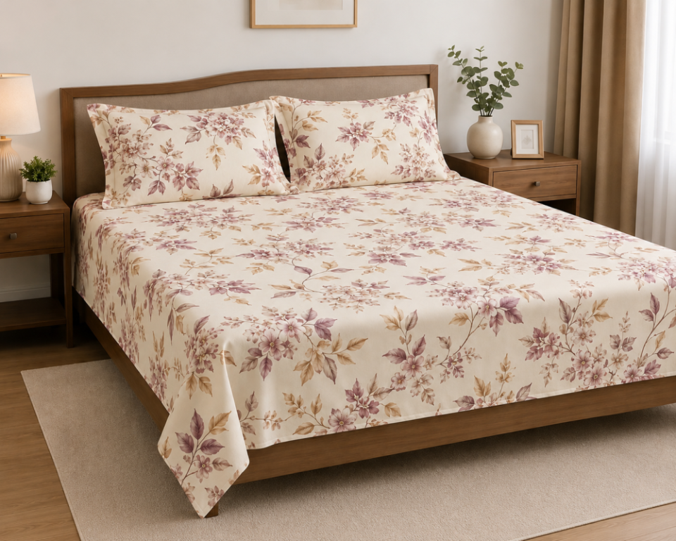 single-bedsheet-with-pillow-cover-245-gsm-pure-cotton-big-0
