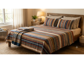 handloom-cotton-bedsheet-245-gsm-pure-cotton-210-tc-single-ply-small-0