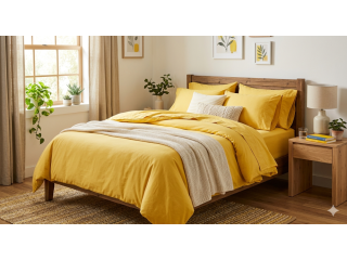 yellow-bedsheets-pure-cotton-245-gsm-handloom-small-0
