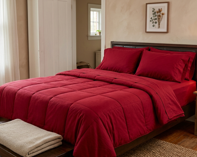 red-bedsheets-pure-cotton-245-gsm-handloom-woven