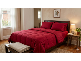 red-bedsheets-pure-cotton-245-gsm-handloom-woven-small-0