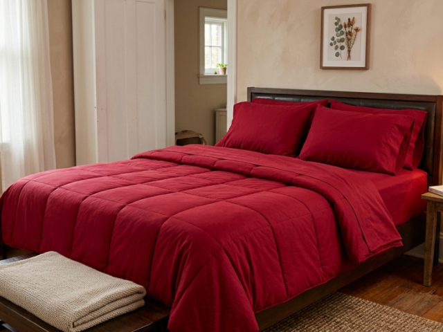 red-bedsheets-pure-cotton-245-gsm-handloom-woven