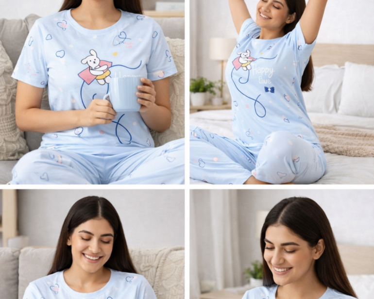 cute-sky-blue-women-night-suit-soft-cotton-sleepwear-set