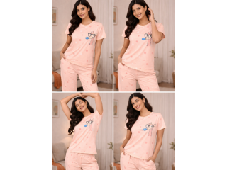 cute-sky-blue-women-night-suit-soft-cotton-sleepwear-set-small-1