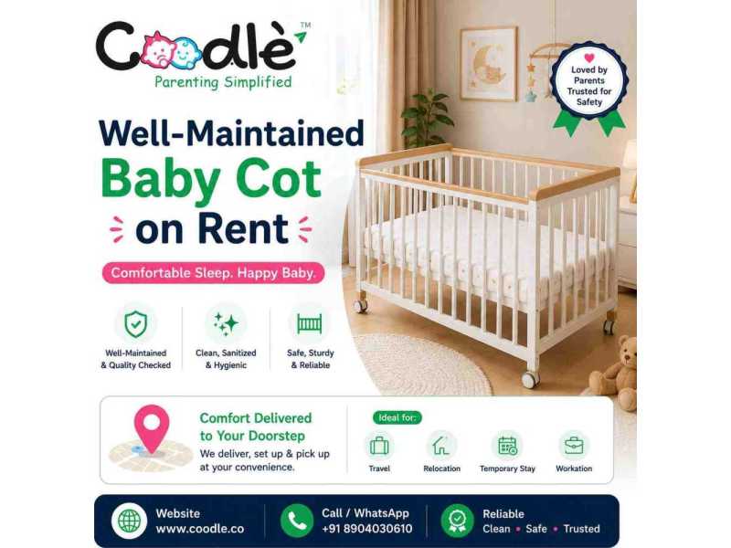 well-maintained-baby-cot-on-rent-small-0