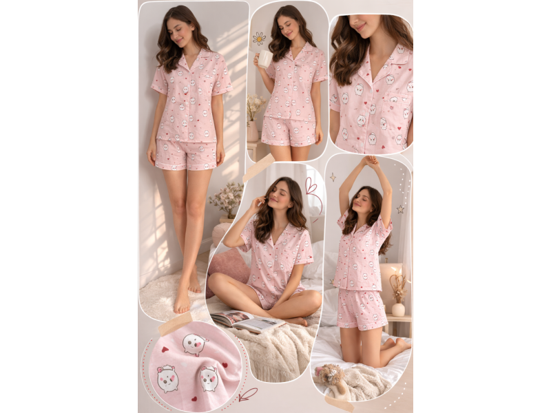 womens-pink-hello-kitty-cotton-short-set-night-suit-small-1