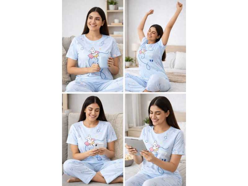 cute-blue-printed-women-night-suit-soft-comfortable-night-suit-small-0