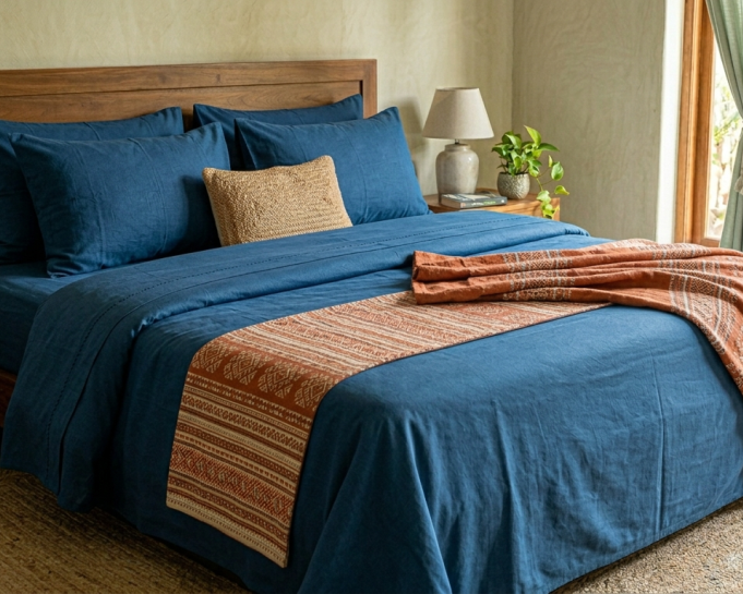 cotton-bed-sets-bedsheet-and-pillow-covers-matching-fabric-theindiglobal
