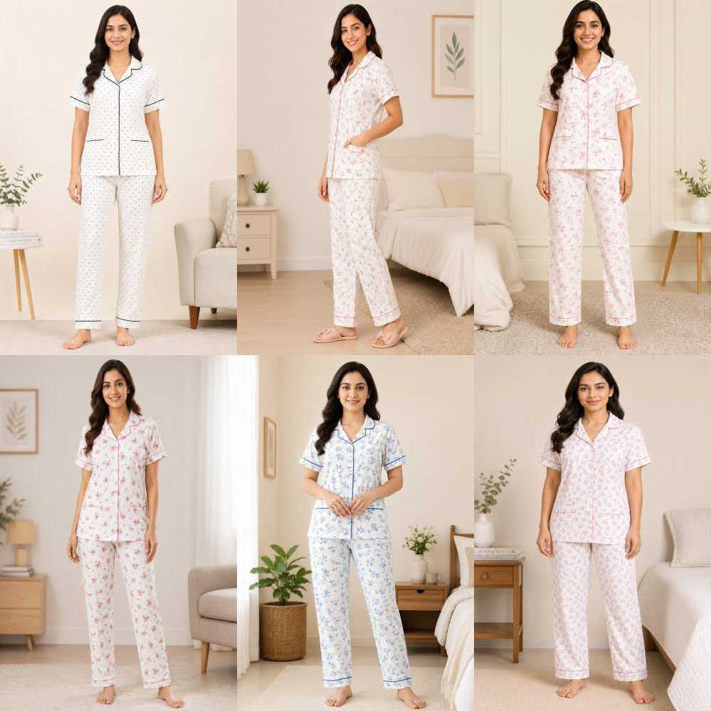 women-night-suit-set-printed-half-sleeve-shirt-big-0